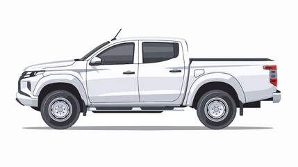 Fototapeta na wymiar Illustration of white concept cargo pickup truck 