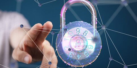 cybersecurity and information or network protection 3d
