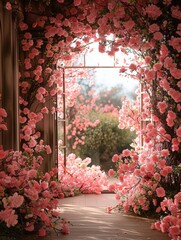 Garden pink flowers, Maternity Backdrop Overlays, Studio Backdrop Overlays