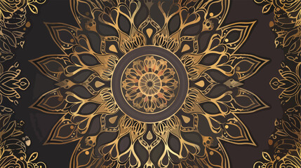 Luxury ornamental mandala design background in gold 
