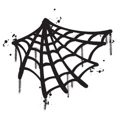 Vector graffiti spray paint spider net isolated vector illustration © Sink artworks