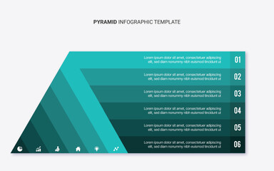 Pyramid Hierarchy Infographic Template Design with 6 Layers