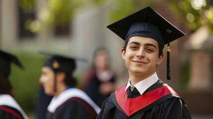 Portrait photo of a graduate with a blurred background