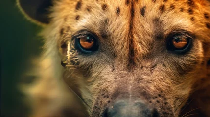 Foto auf Acrylglas close up view hyena background © kucret