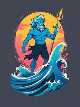 poseidon minimalist t-shirt design