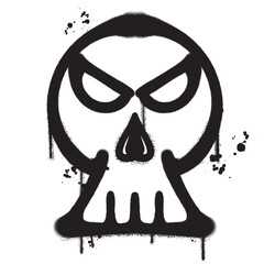 Vector graffiti spray paint skull isolated vector illustration