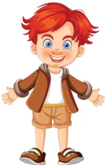 Deurstickers Cheerful young boy with open arms smiling © GraphicsRF