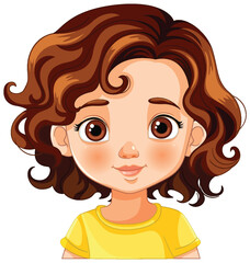 Vector illustration of a smiling young girl.