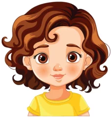 Deurstickers Vector illustration of a smiling young girl. © GraphicsRF