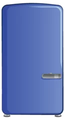 Foto op Canvas Vector illustration of a vintage blue fridge © GraphicsRF