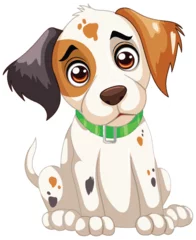 Foto op Canvas Cute cartoon puppy sitting with a playful look. © GraphicsRF