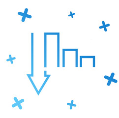 Icons for website with arrow down lines falling inflation rate illustration © Вікторія Токаленко