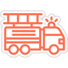 Fire truck Vector Icon Design Illustration