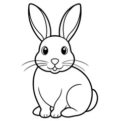 Easter bunny illustration coloring drawing