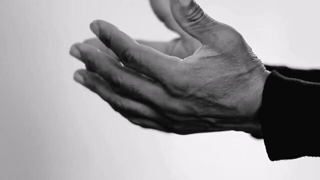 praying to god with hands together on white background with people stock video stock footage