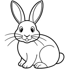 Easter bunny illustration coloring drawing