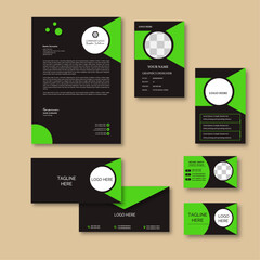 Corporate  business stationary or office identity set, modern corporate identity template, with digital elements. Vector company style for brand book and guideline