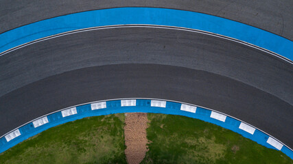 Aerial view racing track circuit motor sport racing track, Track for auto racing top view, Car race...
