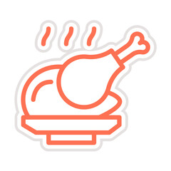 Fried chicken Vector Icon Design Illustration