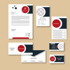 Corporate  business stationary or office identity set, modern corporate identity template, with digital elements. Vector company style for brand book and guideline