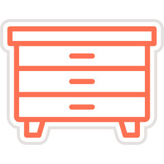 Obraz premium Nightstand Vector Icon Design Illustration