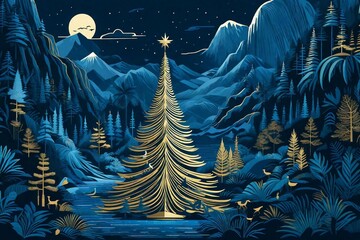 christmas background with christmas tree