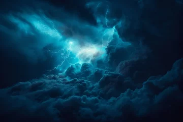 Gordijnen Stormy Skies and Lightning © Louis Deconinck