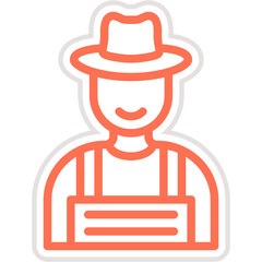 Farmer Vector Icon Design Illustration