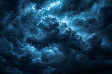 Stormy Skies and Lightning - obrazy, fototapety, plakaty