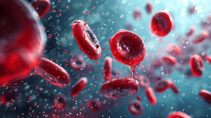 Background of blood cells: leukocytes and erythrocytes