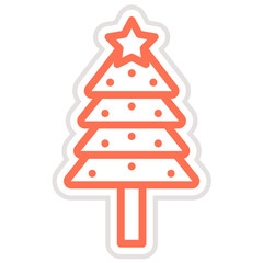 Christmas tree Vector Icon Design Illustration