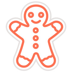 Fototapeta premium Gingerbread man Vector Icon Design Illustration