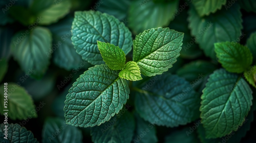 Poster An image of macro leaves as a background texture.