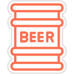Beer Keg Vector Icon Design Illustration
