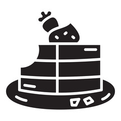 Chocolate cake glyph icon