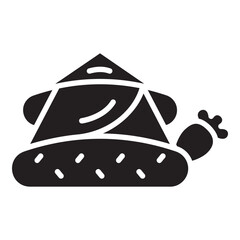 Sweet crepe glyph icon