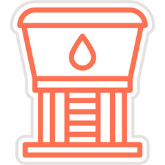 Water Tower Vector Icon Design Illustration