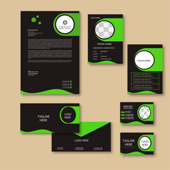 Corporate  business stationary or office identity set, modern corporate identity template, with digital elements. Vector company style for brand book and guideline
