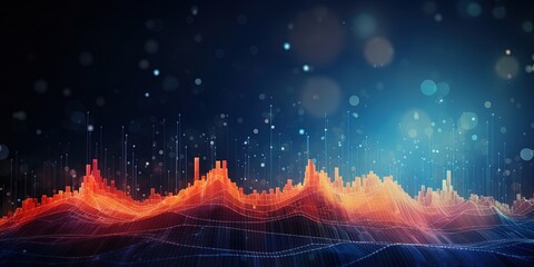 New age of data visualization. Data science and visual management design concept. Abstract background.