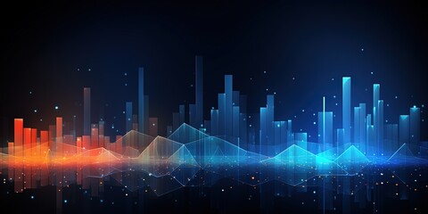 New age of data visualization. Data science and visual management design concept. Abstract background.