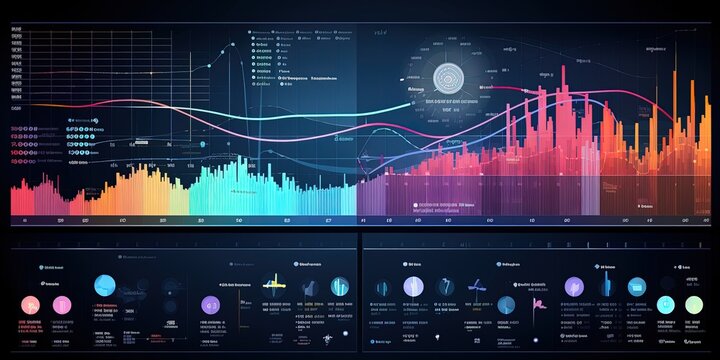 New age of data visualization. Data science and visual management design concept. Abstract background.
