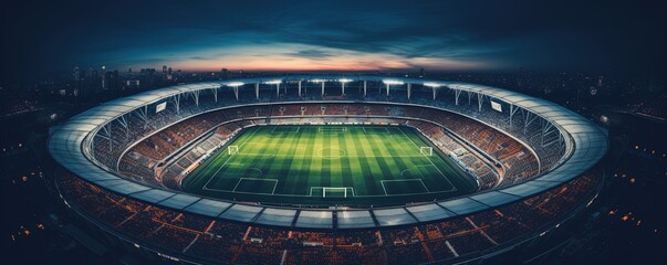 Photo top view of a soccer stadium