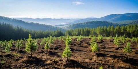 Obraz premium Planting new trees.