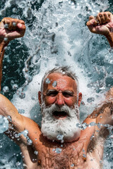 Captivating Aqua Zumba Performance.,Active elder people, Adventure