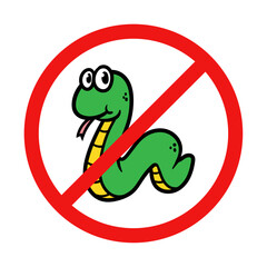 No Snake Sign on White Background