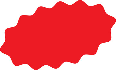Starburst red sticker set, collection of special offer sale oval and round shaped sunburst labels and badges. Promo stickers and badges, seal, stamp, print with star edges. Vector.