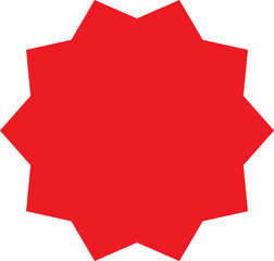 Starburst red sticker set, collection of special offer sale oval and round shaped sunburst labels and badges. Promo stickers and badges, seal, stamp, print with star edges. Vector.