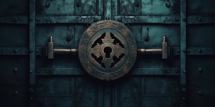 The master key hole. Security, vault, safe keeping concept. keyhole of old door or chest