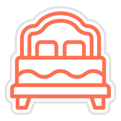 Double Bed Vector Icon Design Illustration