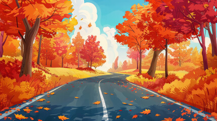 road fall landscape